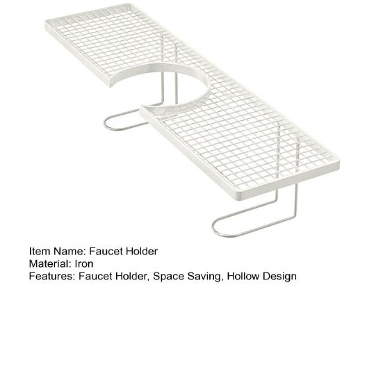 Yousheng Faucet Holder U-Shaped Large Capacity Design Organizer No Drilling Waterproof Rust-Proof Drainage Rack for Toothbrushes Cups Facial Cleanser