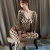 Plus Size Women Hollow Fishnet One-piece Stocking Open Net Lingerie Sexy See-through Lingerie