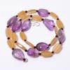 Natural Amethyst Citrine Garnet Gemstone Smooth Beads Necklace 12-17 Mm 18" UB-8579