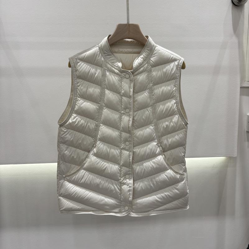 Autumn and winter new fashion small stand-up collar short vest light twill white duck down jacket vest vest vest vest