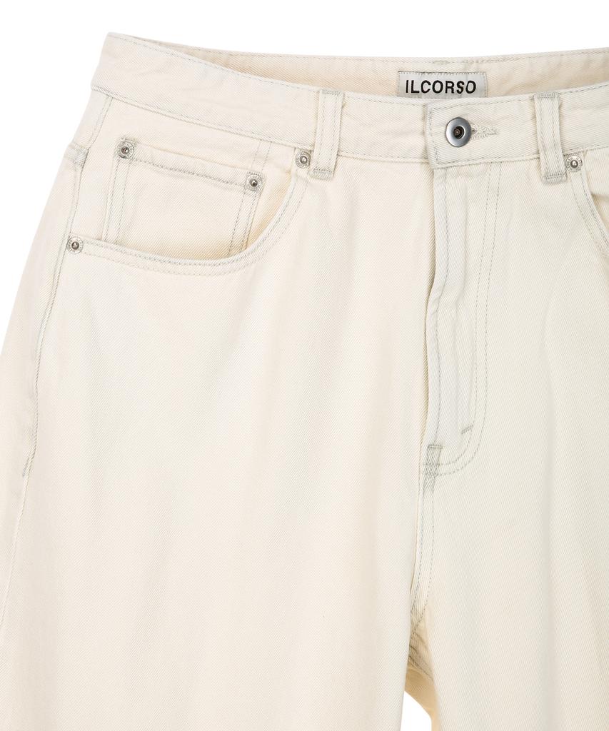 IL CORSO Dirty Washed Denim Pants Cream Iepa5F005Cr