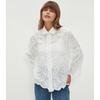 2025 Women Spring Shirt Lace Blouse Long Sleeve Buttons Fashion Tops Tees Loose White Tees New