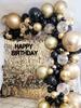 121Pcs Black&Gold Balloon Garland Arch Kit Metallic Gold Confetti Balloons for Wedding Birthday Party Graduation Baby Shower Decor