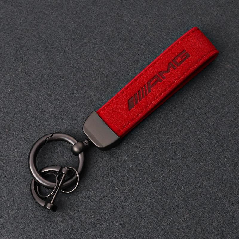 Anti-Scratch Key Protection Suede Car Key Chain Ring Holder Keyfob Accessories For Mercedes Benz AMG W203 W204 W205 W209 W210 BK1