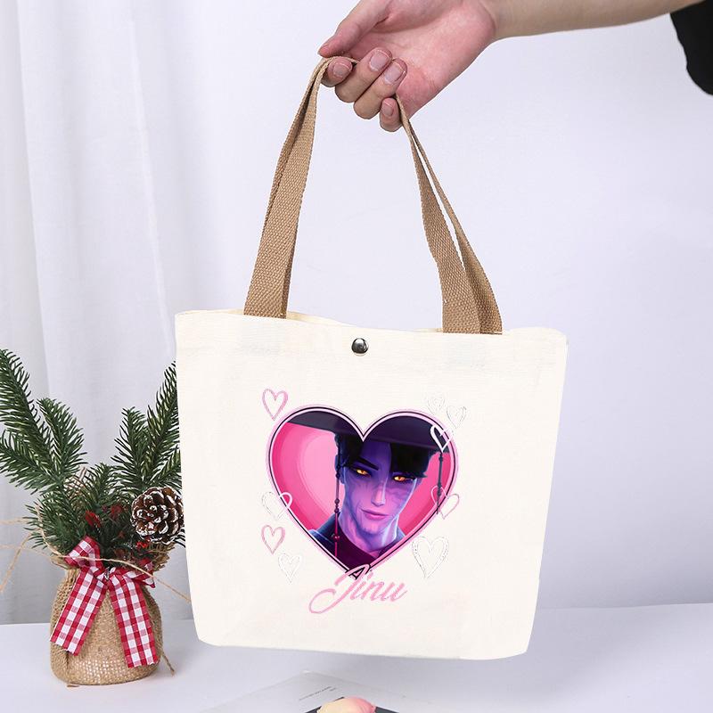 K-Pop Anime Cartoon Printed Student Large Capacity Portable Shoulder Bag Casual Canvas Bag