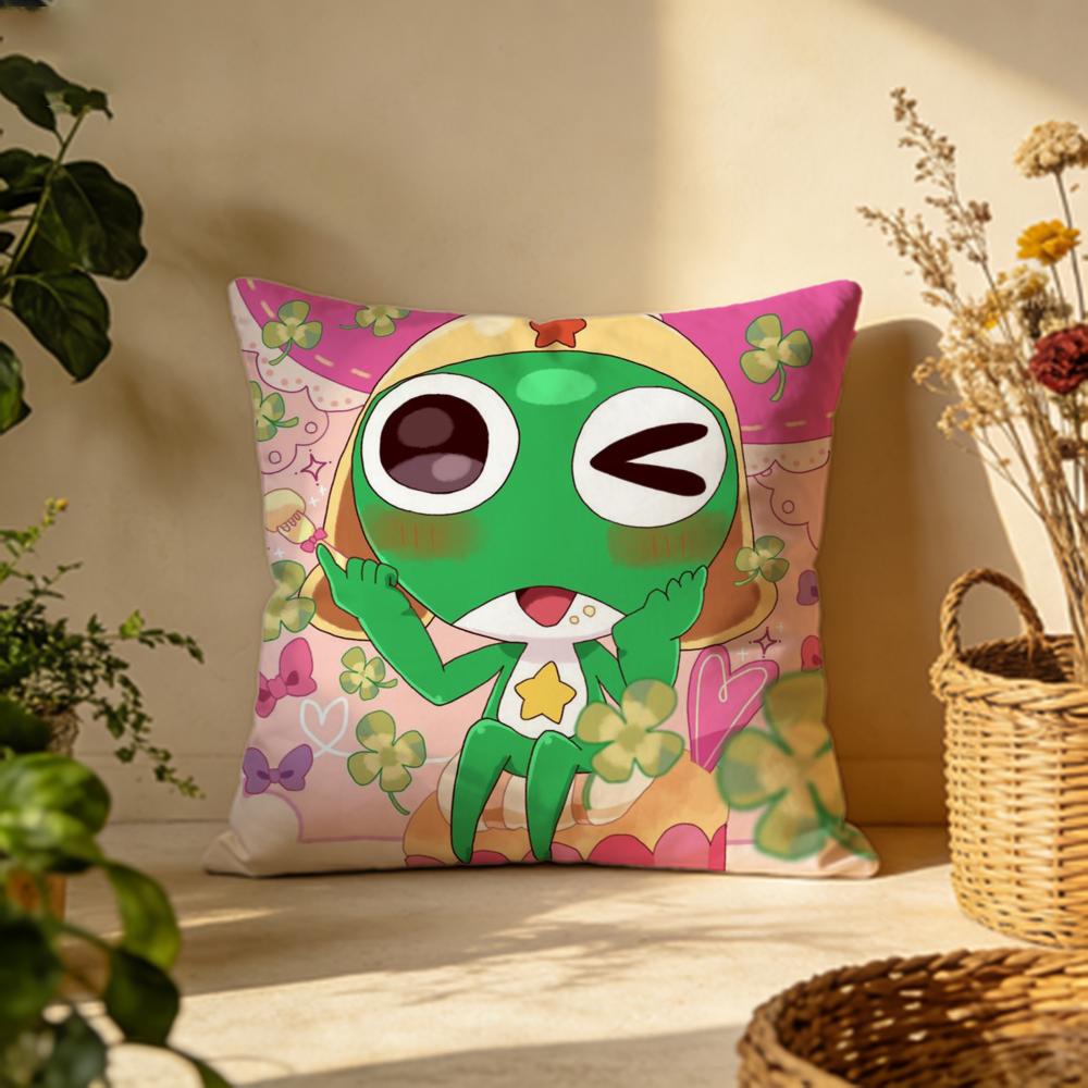 Popular KKeroro Gunsoued Cushion Cover Versatile DoubleSided Pillow Case Fit for Sofa Bed Car Daily Decor