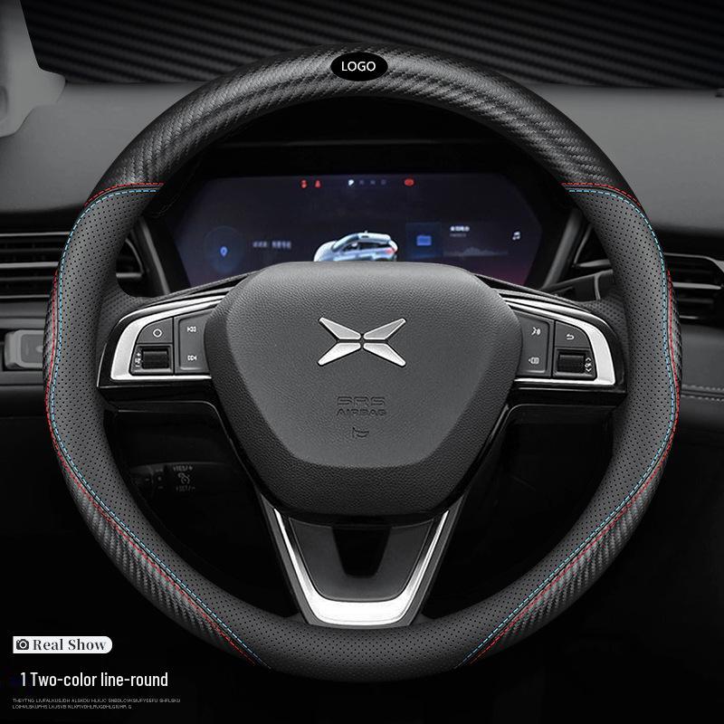 Xpeng Car Genuine Leather Steering Wheel Cover for P7, P5, G3, G9 - Ultra-thin, Four Seasons