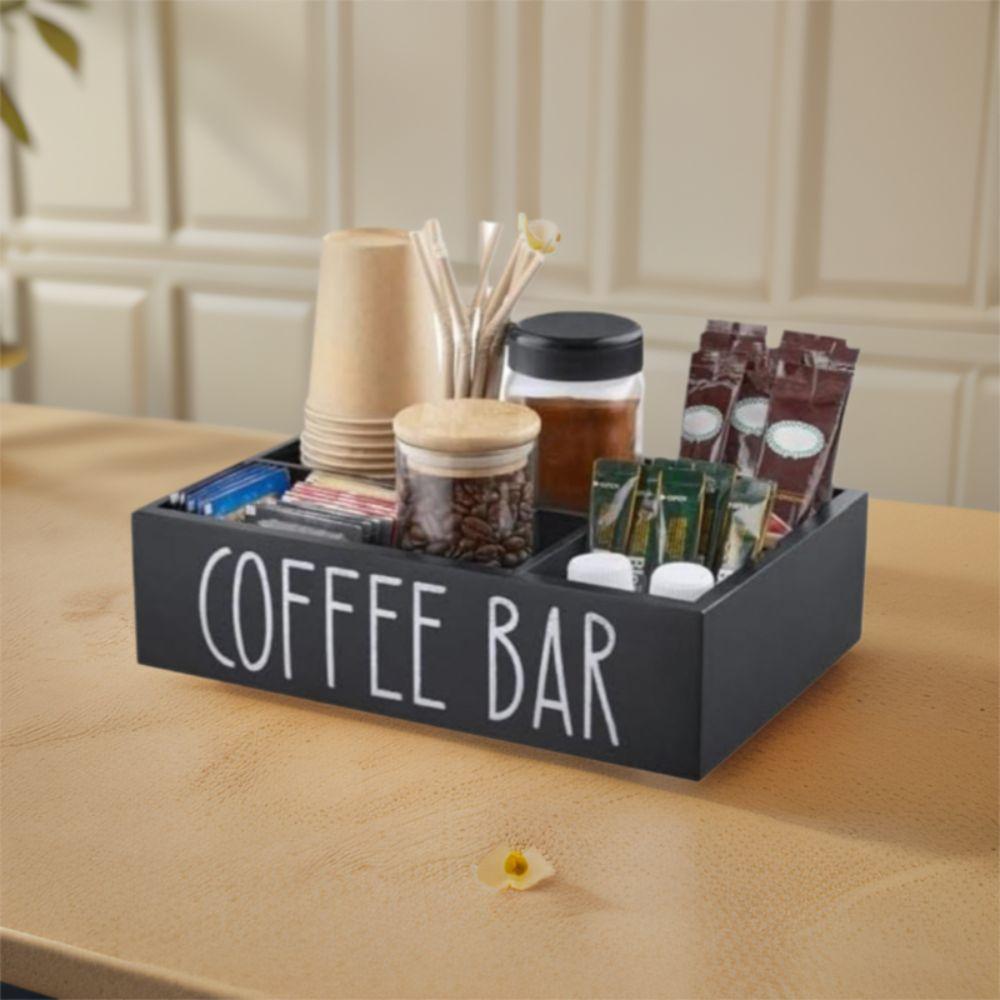 Креативный деревянный органайзер для кофейного бара в ретро-стиле, стойка для хранения приправ, пульт дистанционного управления