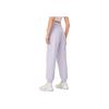 Li Ning Sports Lifestyle Series Solid Color Mid Waist Casual Tapered Knit Joggers Women Joggers Sea-Salt-Purple AKLU566-1