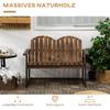 Outdoor Wooden Garden Bench, Patio Loveseat Chair with Slatted Backrest and Smooth Armrests for Two People, for Yard, Lawn, Porch, Carbonised Finish