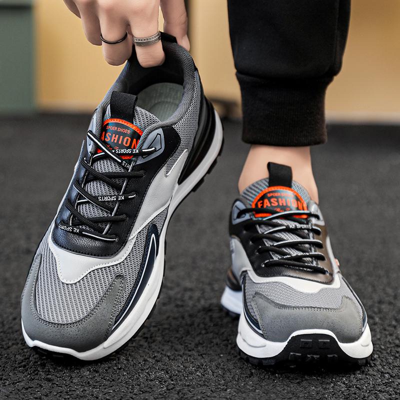 Мужские спортивные кроссовки на толстой подошве, модные и повседневные кроссовки для бега, весенне-осенние, сетчатые, дышащие, новые кроссовки