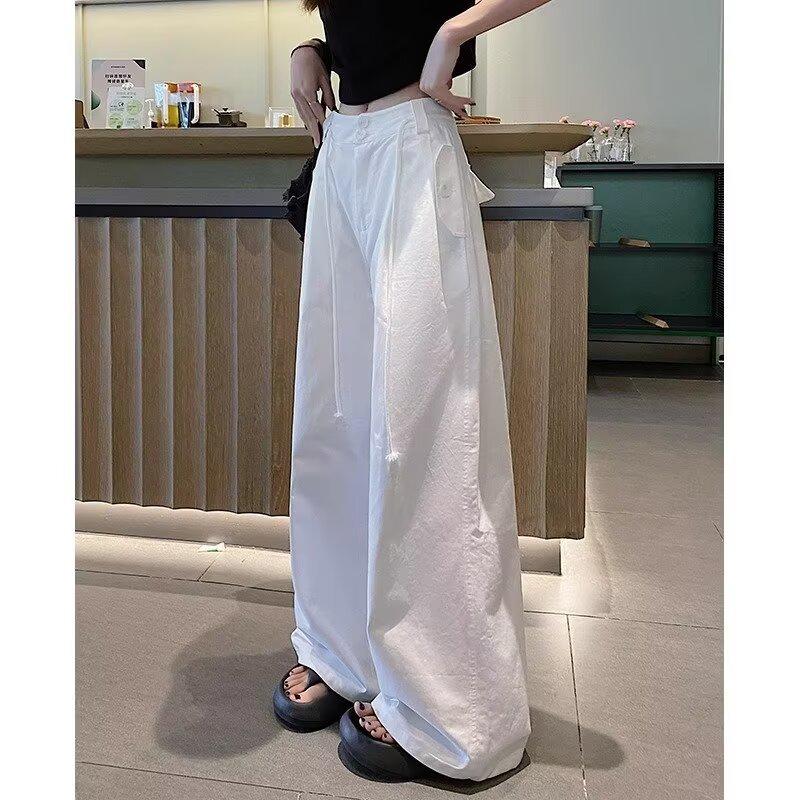 2025 Женские Корейский Тренд Свободные Повседневные Летние Брюки с Широкими Штанинами