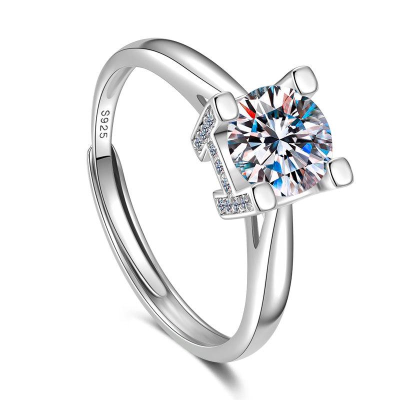 Кольцо с бриллиантами из серебра S925 пробы, модное, индивидуальное, обручальное, трендовое, открытое кольцо Sea King, подарок девушке на день рождения