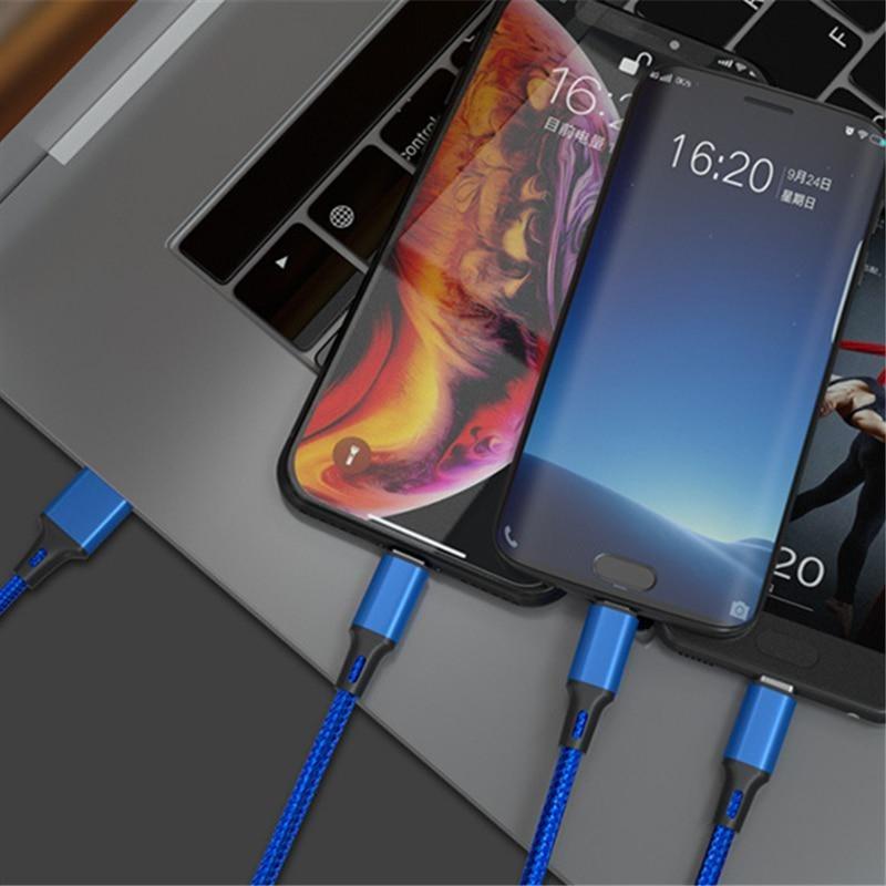 USB-кабель для быстрой зарядки универсального многофункционального кабеля 3 в 1 для сотового телефона Samsung Тип C