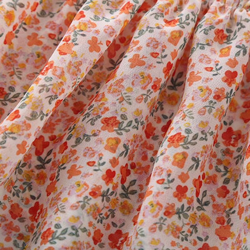 Women's Puff Sleeve Chiffon Shirt Off Shoulder Square Neck T-Shirt Slim Fit Women's Floral Top Womens Blouses