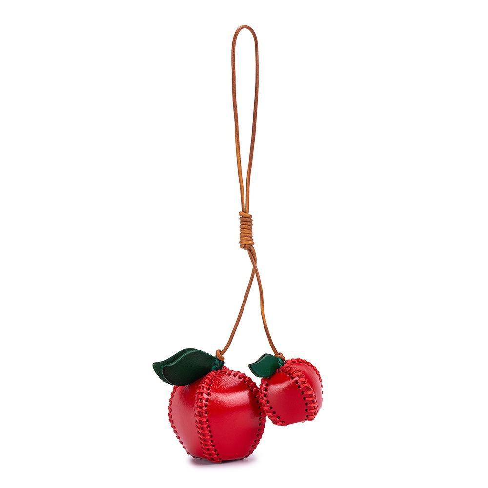 Strawberry Fruit Pendant Pear Bag Pendant Cute Leather Keychain  Women