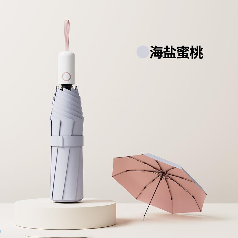 Солнечный зонт Парасоль защита от солнца УФ женский всепогодный и от дождя двойного назначения автоматический портативный складной мини компактный и прочный