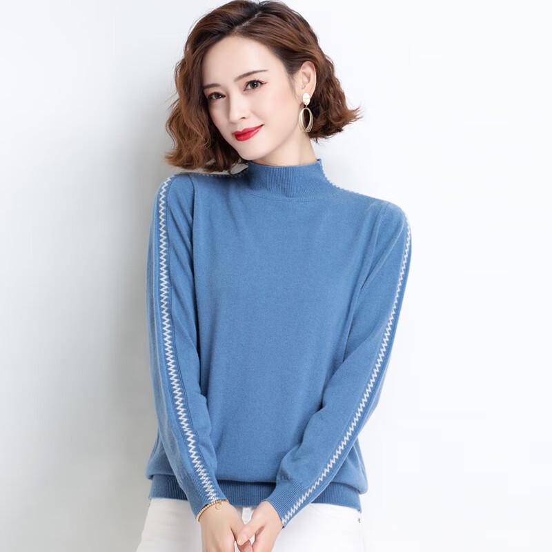 Женский свитер Fengmao из 100% чистой шерсти с полувысоким воротником