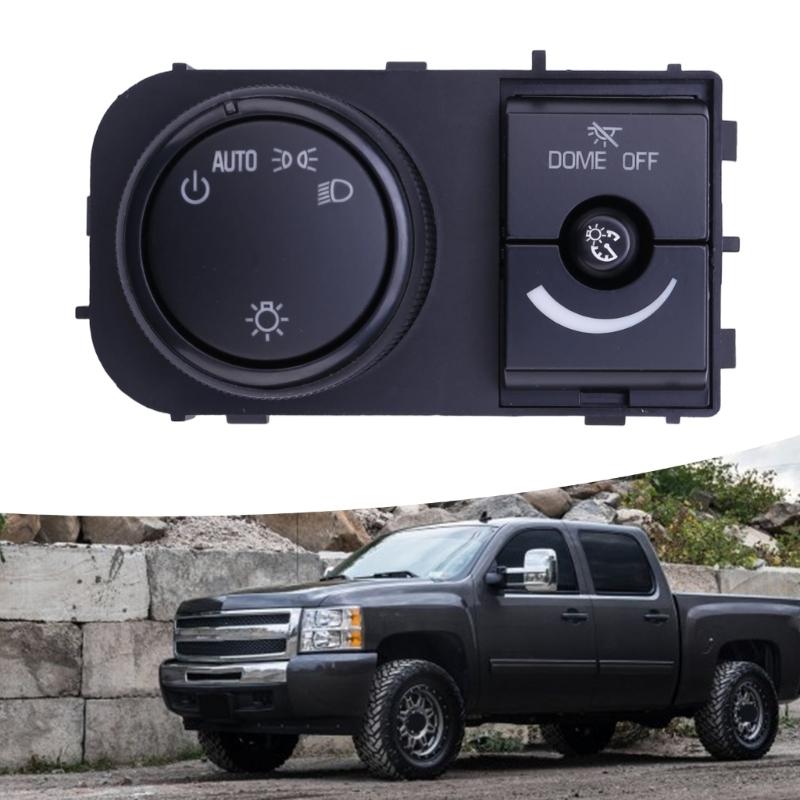 Headlamp Combination Control Assembly with Part Number 25858708, ABS Housing, and Combined Selector and Dimmer Layout for Vehicle Lighting Replacement