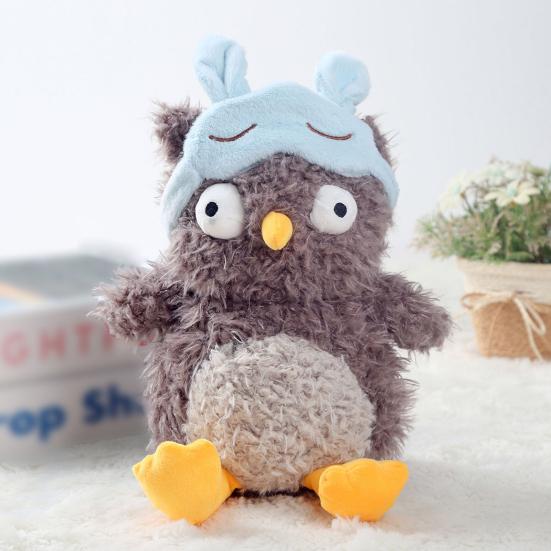 Owl Plush Pillow with Detachable Eye Masque Cute Owl Stuffed Animal Soft And Cuddly Owl Doll for Kids Home Decor Birthday Gifts