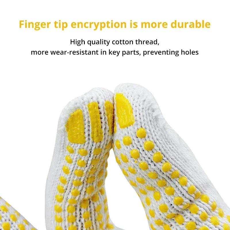 12 пар рабочих перчаток с противоскользящим покрытием из ПВХ-точек, хлопковая защита для маляров, механиков, промышленного строительства