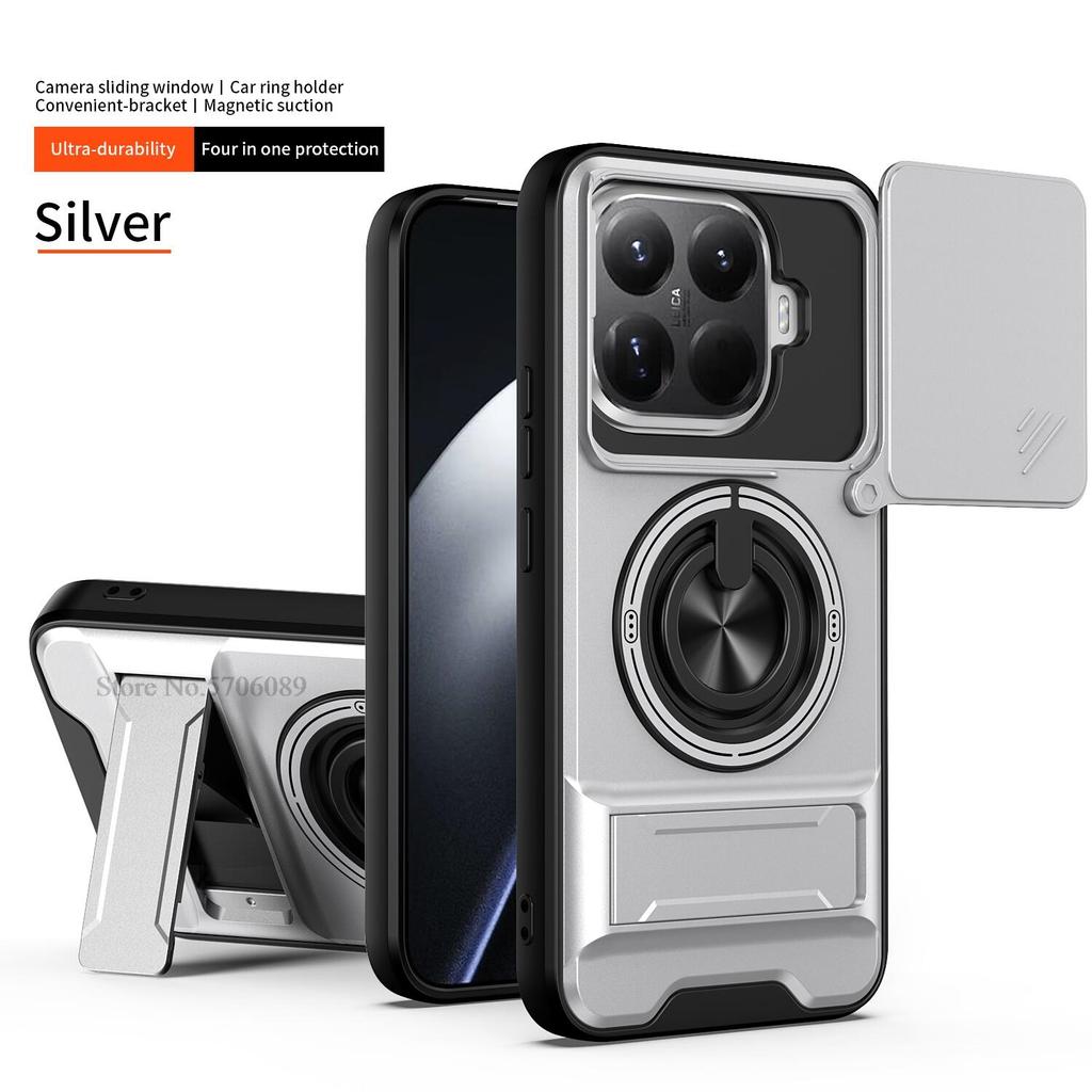 Бронированный чехол 15T/15T Pro для Xiaomi 15T Pro, противоударный чехол-слайдер с защитой объектива, чехол для телефона для Xiaomi 15T, чехол Fundas с кольцом