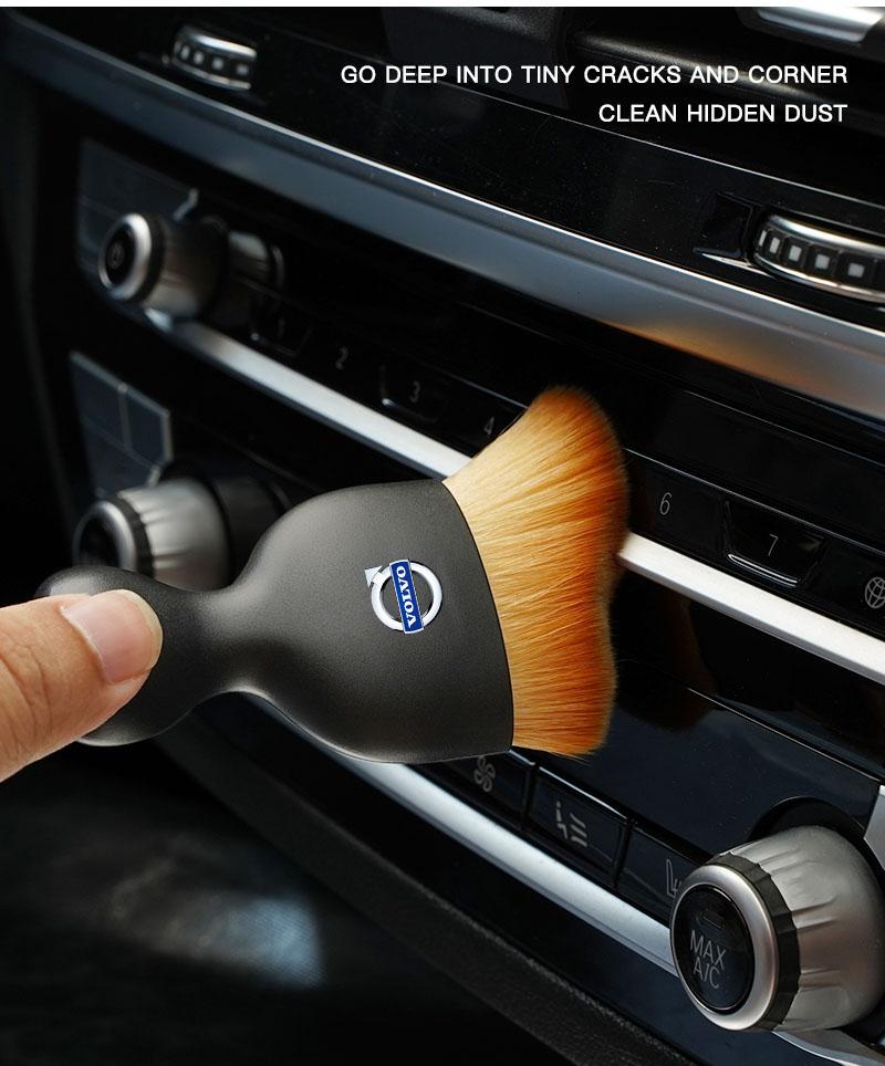 2026 Hot For Volvo Steering Covers Car Interior Cleaning Soft Brush Tool Dust Remover For Volvo XC90 V90 V60 XC60 V40 S80 S60 S9