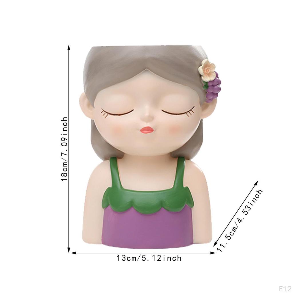 Ваза-бюст, комнатный цветочный горшок, декоративная фигурка в форме девушки-цветочницы, кашпо для офиса, балкона