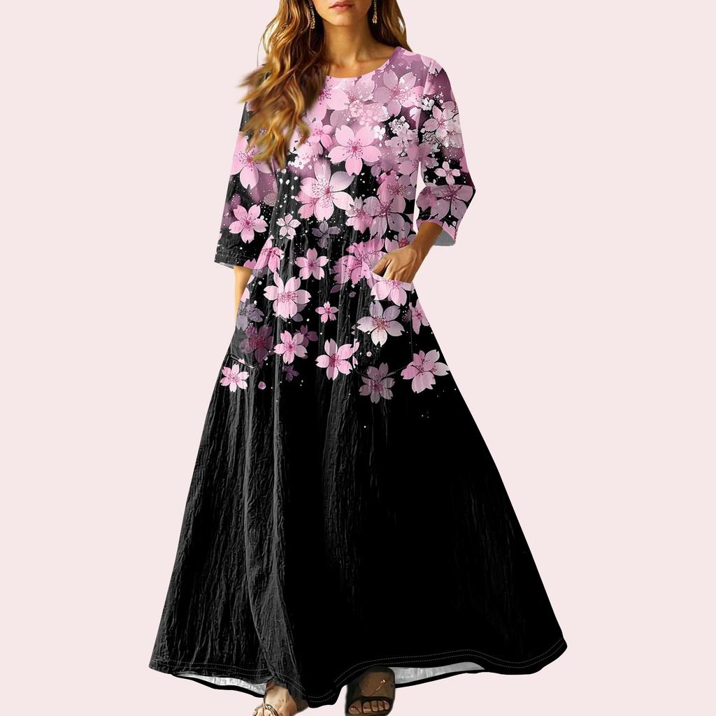 Женское ретро этническое льняное платье макси без рукавов с V-образным вырезом, вышитое лентами