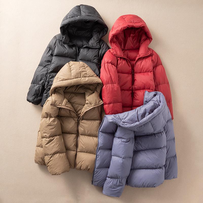 Short hooded bread jacket simple atmosphere down jacket women's winter thickened white duck down jacket tide