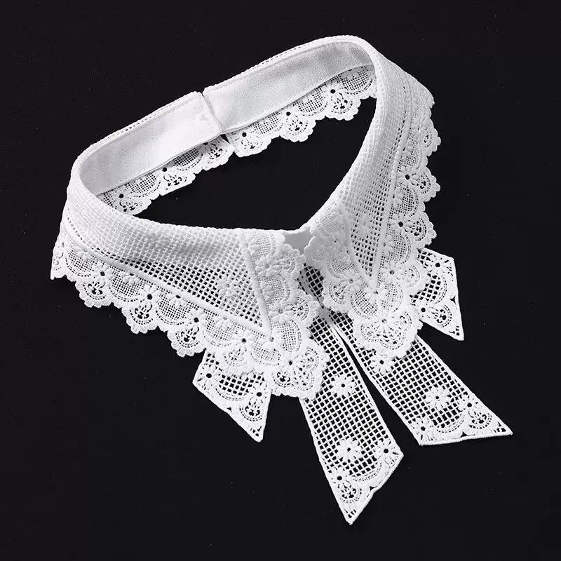 Fashion Lace White Fake Collar Women Detachable Collars for Women Black Lapel False Collars Woman Tie Clothes Accessories