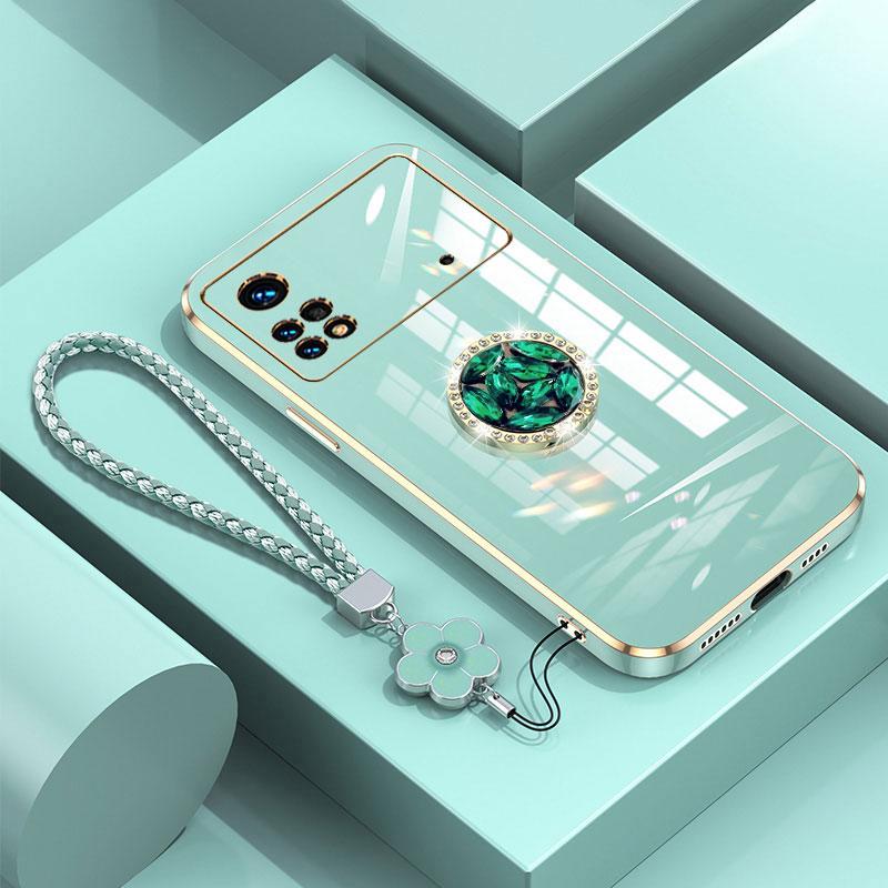 Чехол POCO X4 Pro 5G, роскошный чехол с бриллиантовым кольцом для Xiaomi POCO X4 X3 M4 Pro 4G M3 M5S C40, чехол для телефона с ремешком, чехол X4