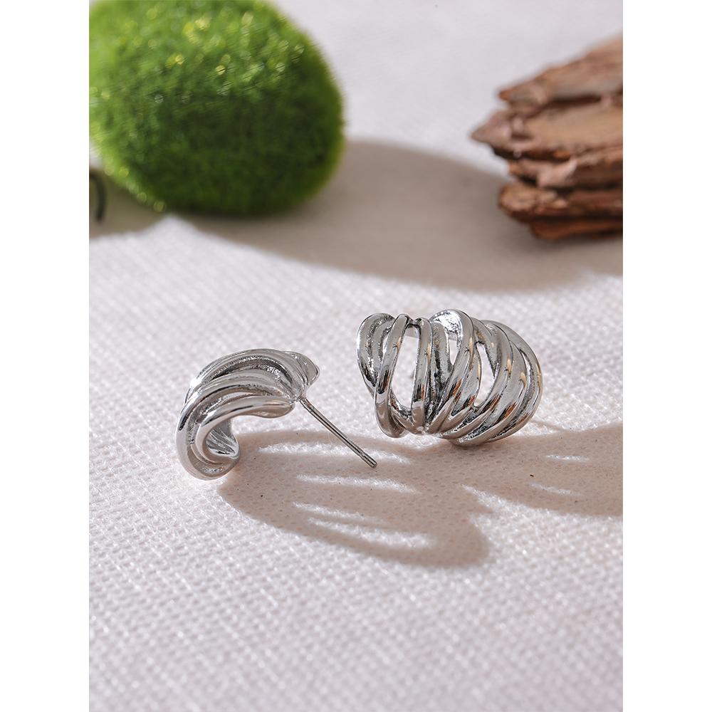 Yhpup Waterproof Stainless Steel Geometric Daily Fashion Earrings for Women Prevent Allergy 18K PVD Plated Jewelry High Quality