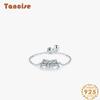 Tancise Classic 925 Sterling Silver Zircon Ring Ladies Jewelry Wedding Promise Party Gift