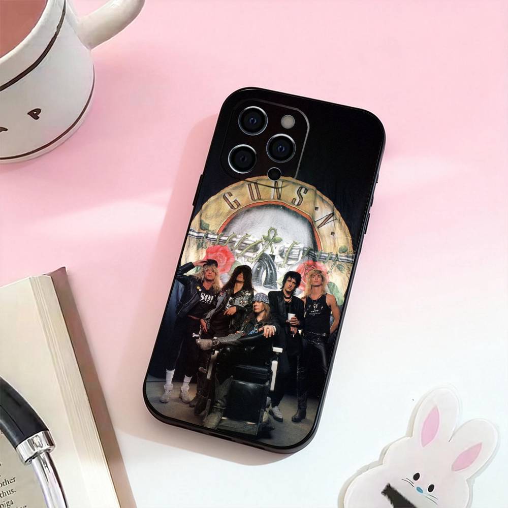 Группа G-Guns N Roses Чехол для телефона для iPhone 17,16,15,14,13,12,11 Plus,Pro Max, Мягкий силиконовый черный чехол