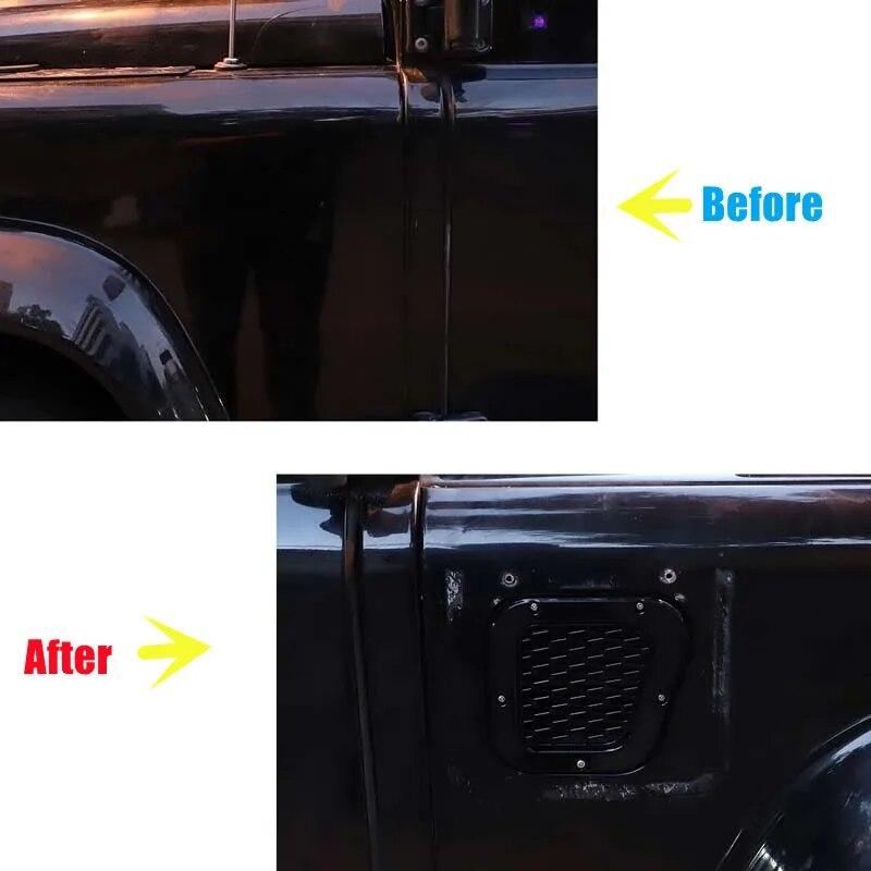 ABS Black Car Side Fender Vent Air Intake Protective Cover Sticker Fit For Land Rover Defender 90 110 2004- Auto Accessories