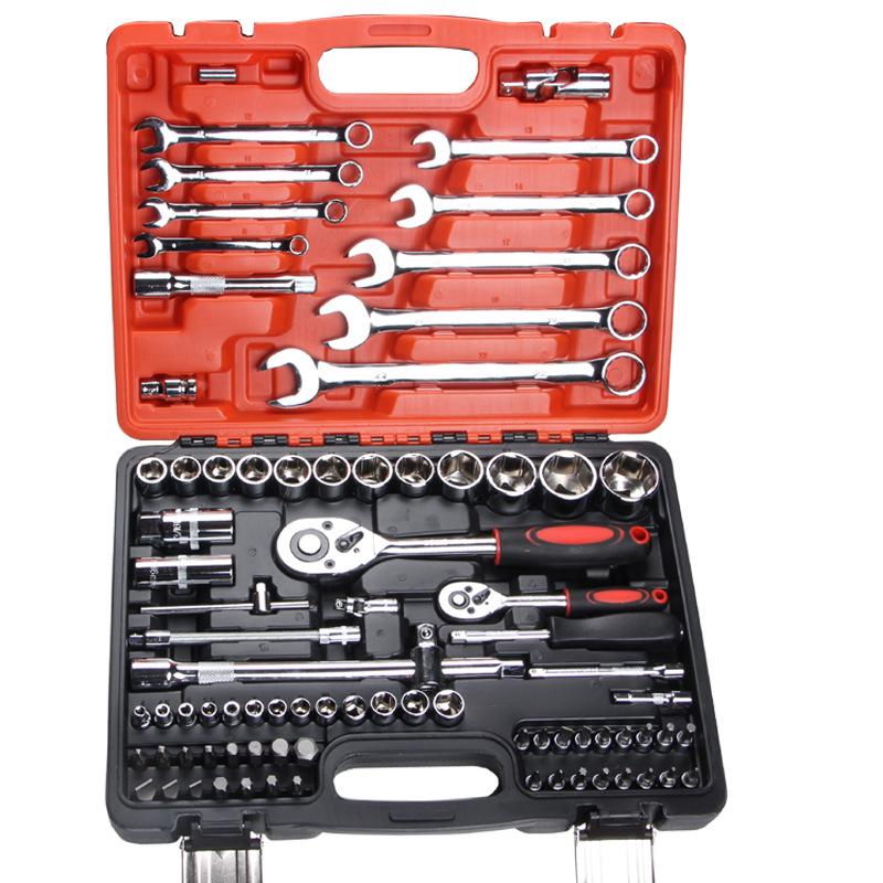 Набор инструментов для авторемонта из 82 предметов с гаечным ключом с храповым механизмом и головкой