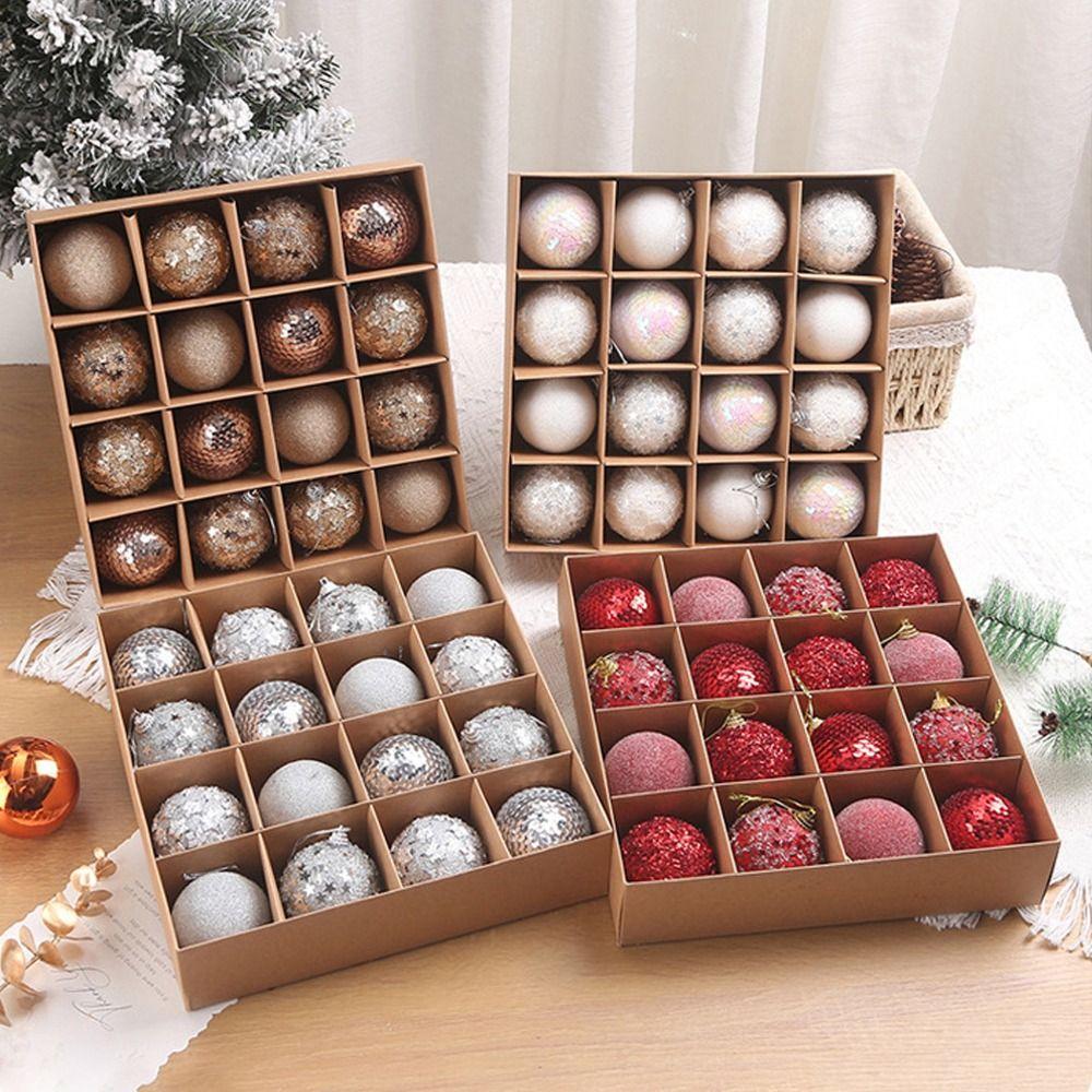 16 шт. 6 см Пенопластовый Рождественский Шар Подвеска Блестящие Украшения для Рождественской Елки Домашние Новогодние Украшения