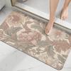 Коврик для ванной DEXI Bath Quick Floral Mildew, легко моющийся, светло-розовый, впитывающий, сухой, тонкий, стильный, дизайн, элегантный, противоскользящий, антибактериальный,