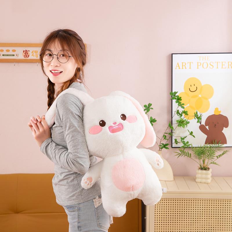 Милая толстая плюшевая игрушка-кукла в виде кролика, белая кукла-зайчик, кролик с большими ушами, подушка для сна в кровати, подарок на день рождения
