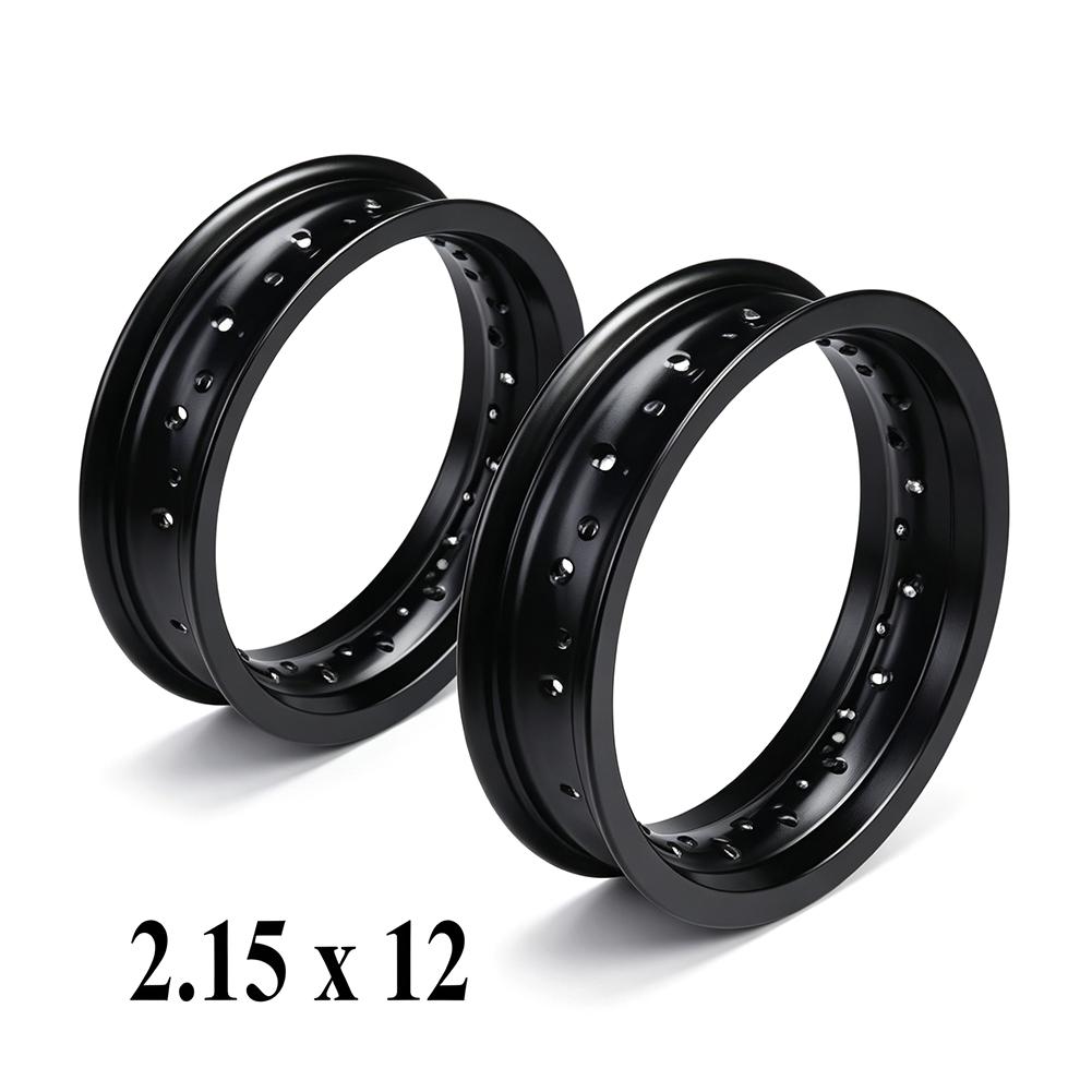 2.15x12 12" Universal Motorcycle Wheel Rims 36H Black Steel Rims for 50cc-125cc Pit Bike Dirt Bike ATV Scooter E-Bike Scooter Re