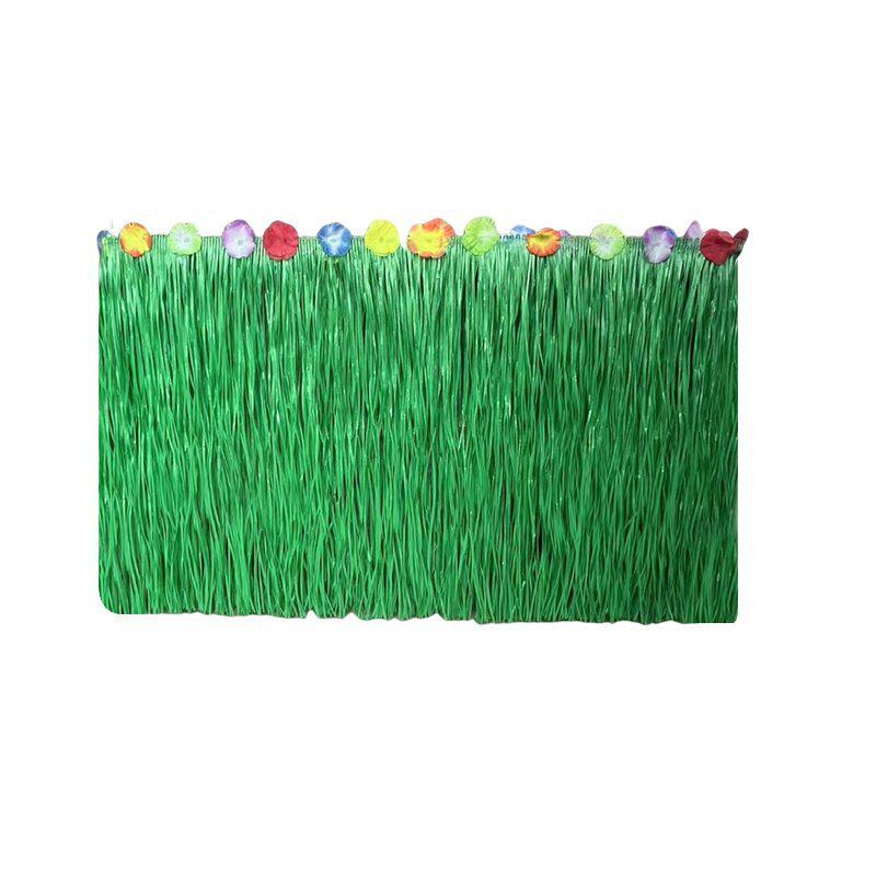 Гавайская юбка для стола хула - Украшение для фестивальной вечеринки с пластиковой бахромой