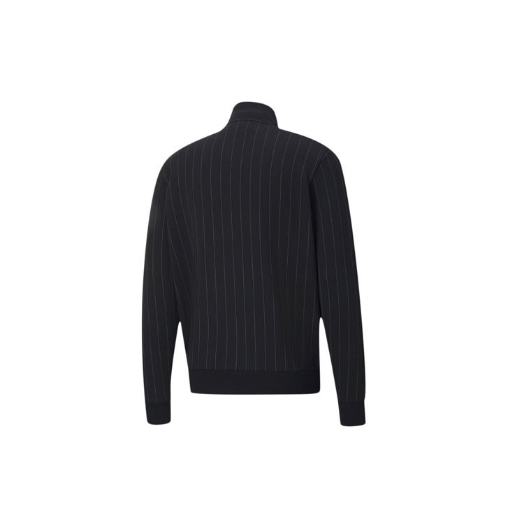 Puma Pinstripe Fleece-Lined Track Jacket Men Tops Black 530177-01