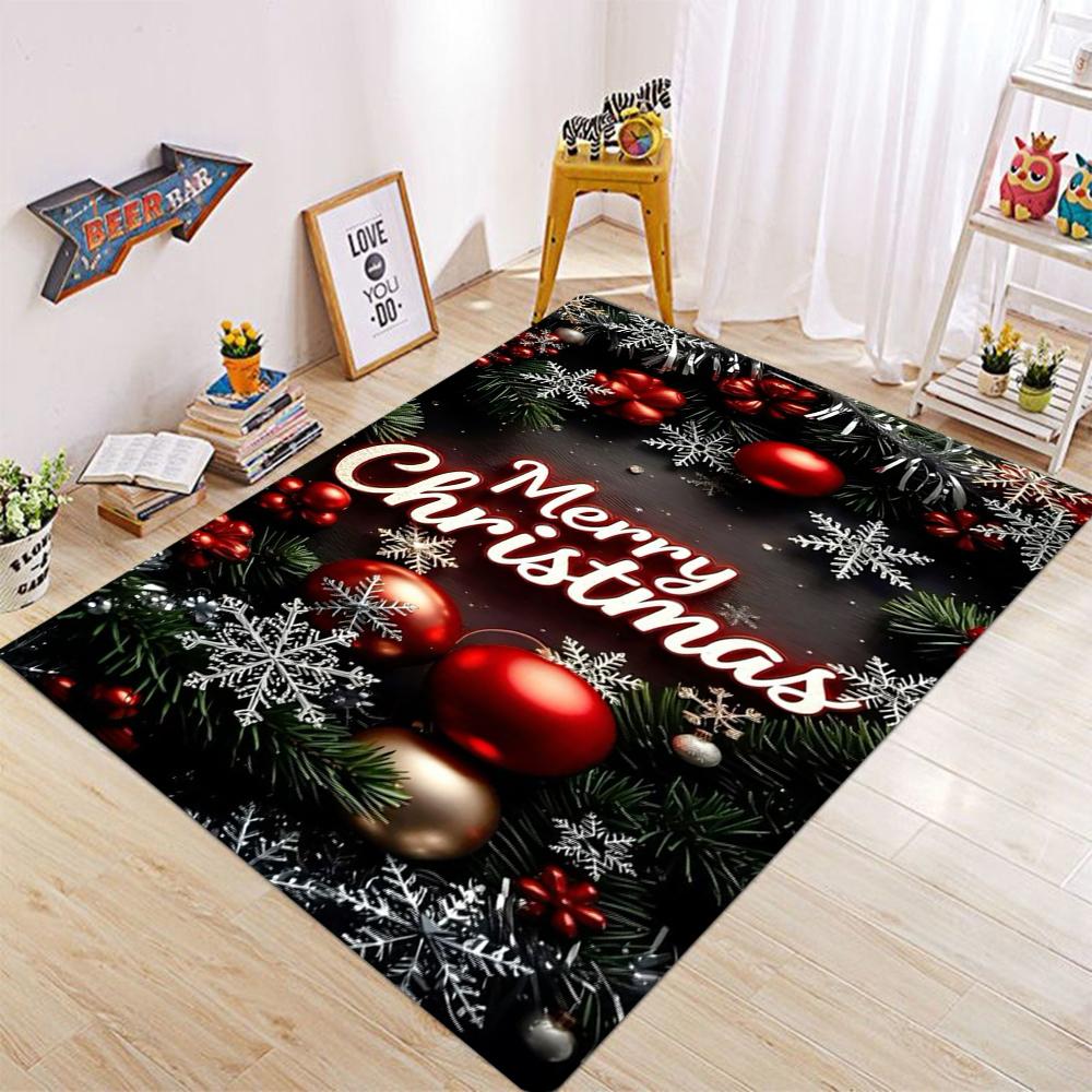 Элегантный ковер 'Рождественская елка' 'Леденец' 'Пуансеттия' 'Снежинка' для украшения дома Красный Зеленый Золотой коврик Украшение для гостиной