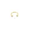 Пирсинг полукольца с золотым камнем