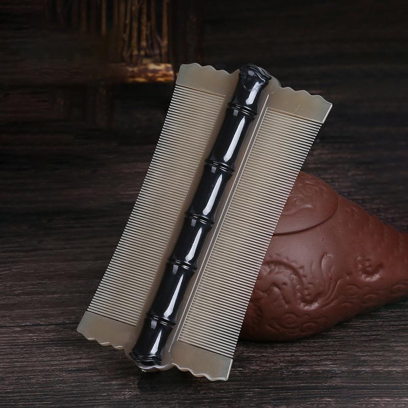 1 шт. бамбуковый гребень от вшей двухсторонний супер густые зубцы удаляет перхоть очищает кожу головы массажный гребень удаление блох инструменты для волос