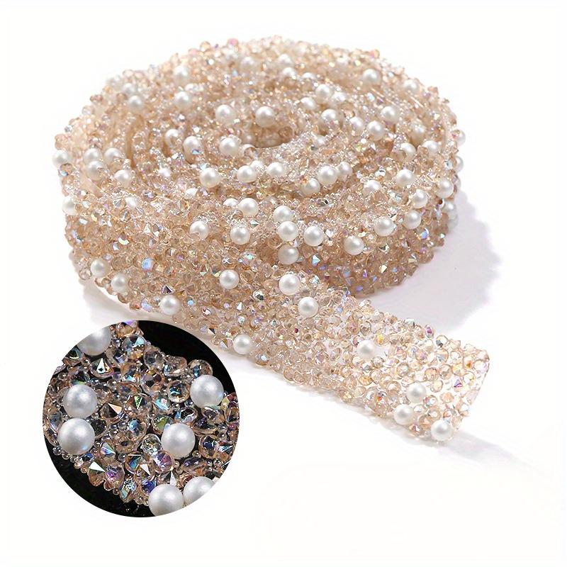 Versatile Multi-Color Rhinestone Ribbon - 1 Yard, Easy Stick & Cut for DIY Fashion, Gifts, and Decorations