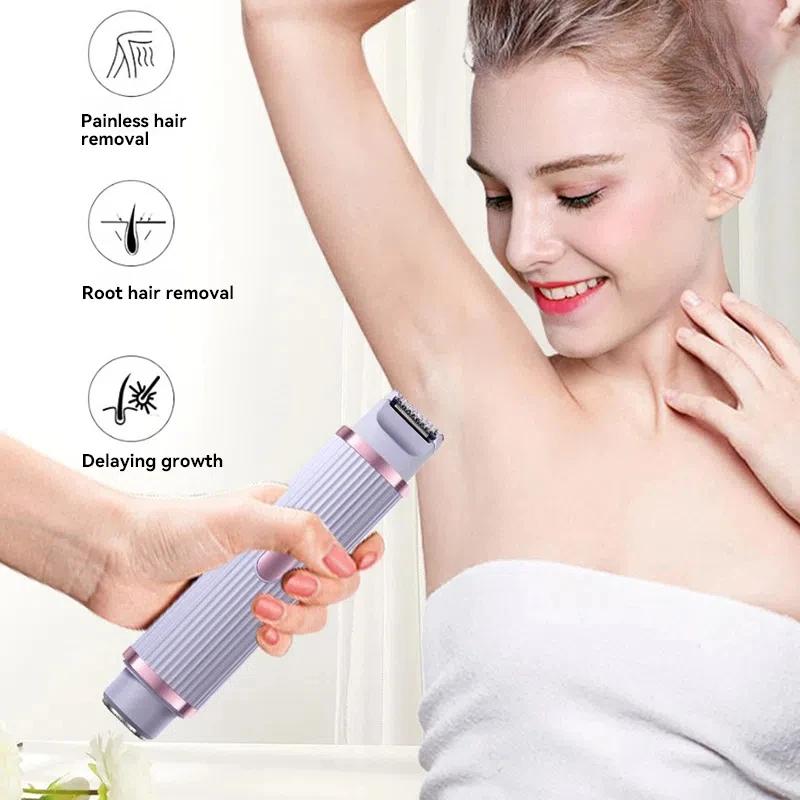 Электробритва 2 в 1 Водонепроницаемый женский инструмент для бритья Предотвращает рост волос Портативная женская бритва Бритва для чувствительной кожи