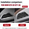 2pcs Real Carbon Fiber Car Central Dashboard Air Conditioning Outlet Frame Sticker For BMW X5 E70 X6 E71 2008-2013