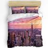 New York English Text Landscape Duvet Cover with Pillow Case Custom 3pcs Bedding Set Quilt Cover Double Bed Home Textile